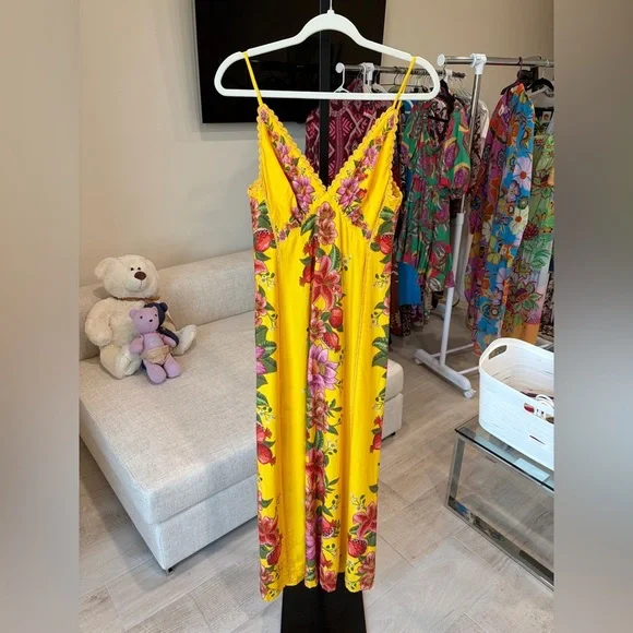 Farm Rio: Yellow Summer Fruit Scarf Euroflax™ Maxi
Dress - Picture 8 of 12